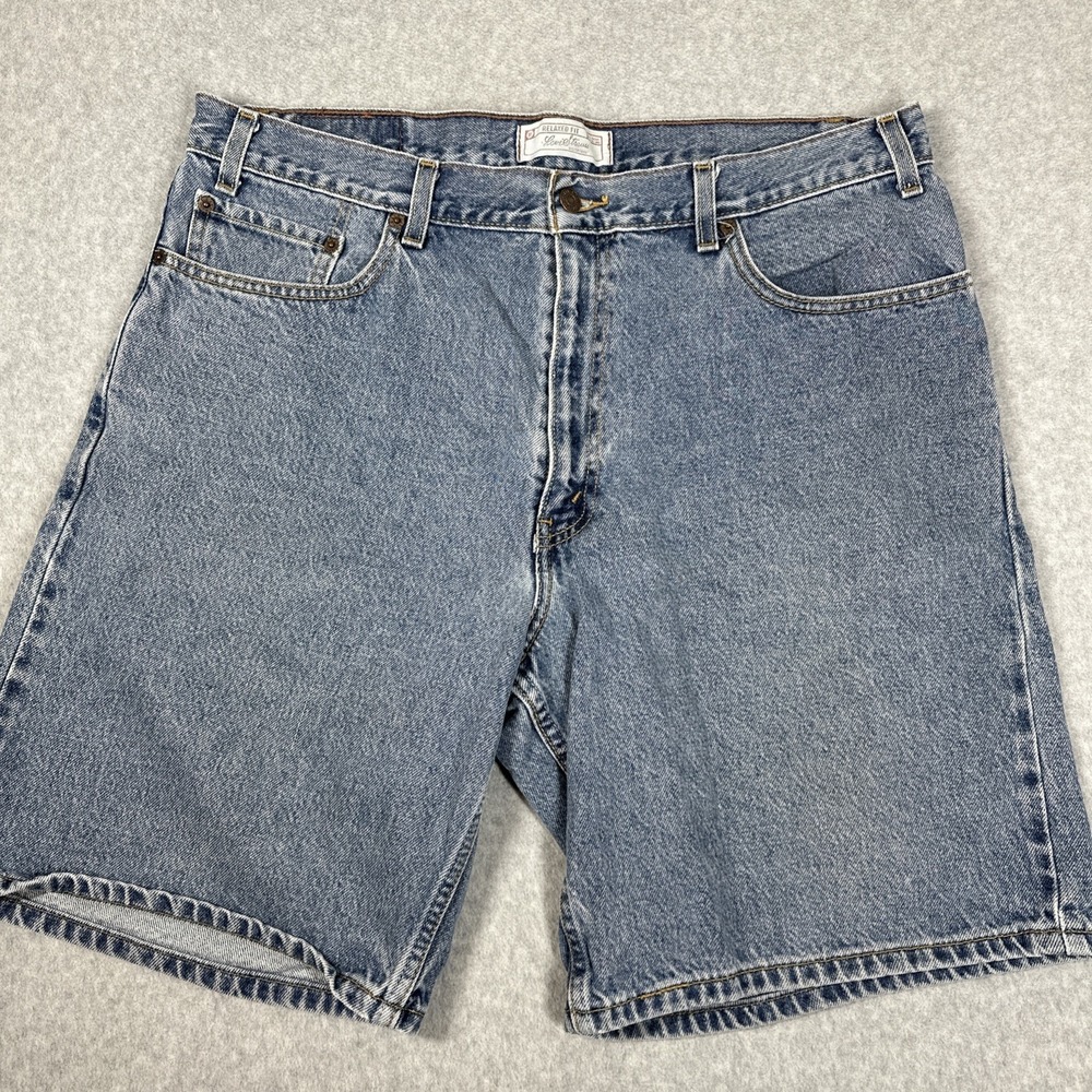 Levis Strauss Vintage Relaxed Fit Men's Jorts 38x9 Medium‎ Wash Blue Denim